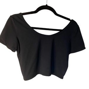 Forever 21 Basic Must Have Black Crop Top